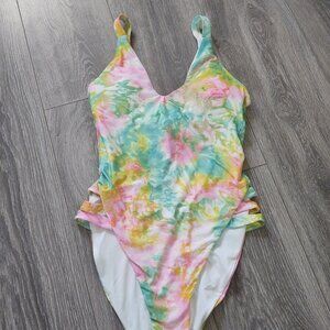 NWT Becca by Rebecca Virtue Deep Scoop Neck Low Back One Piece Swimsuit